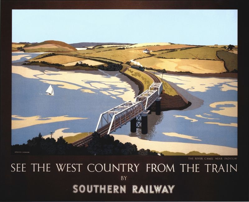 Vintage Southern Railway Padstow North Cornwall Railway Poster Print A3/A4