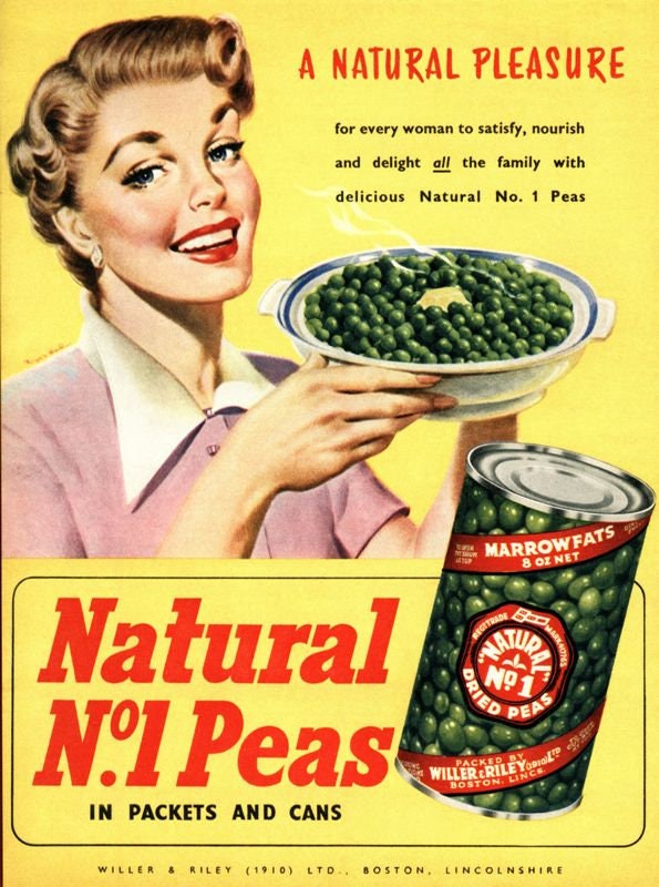Vintage Tinned Peas Advertisement Poster Print A3/A4