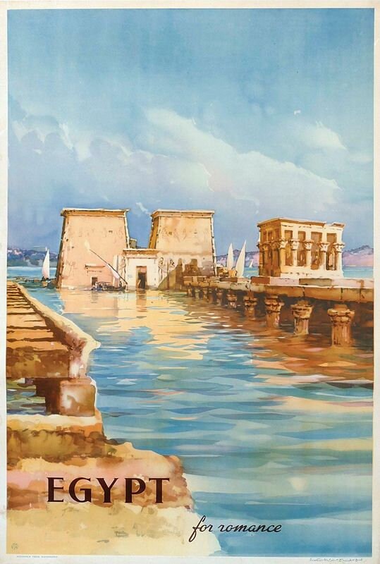 Vintage Temple of Isis Philae Island Aswan Egypt Tourism Poster Print A3/A4