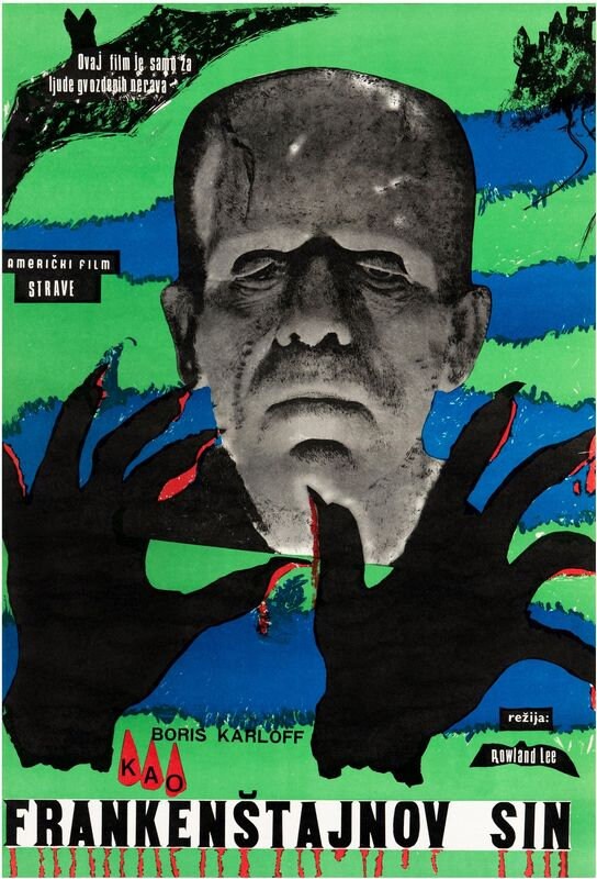 Vintage Polish Frankenstein Movie Poster Print A3/A4