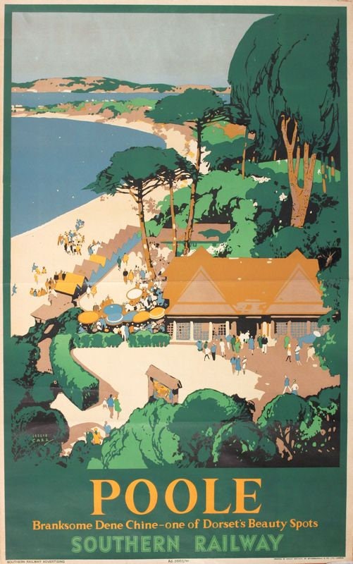 Vintage Southern Railway Poole Dorset Railway Poster Print A3/A4