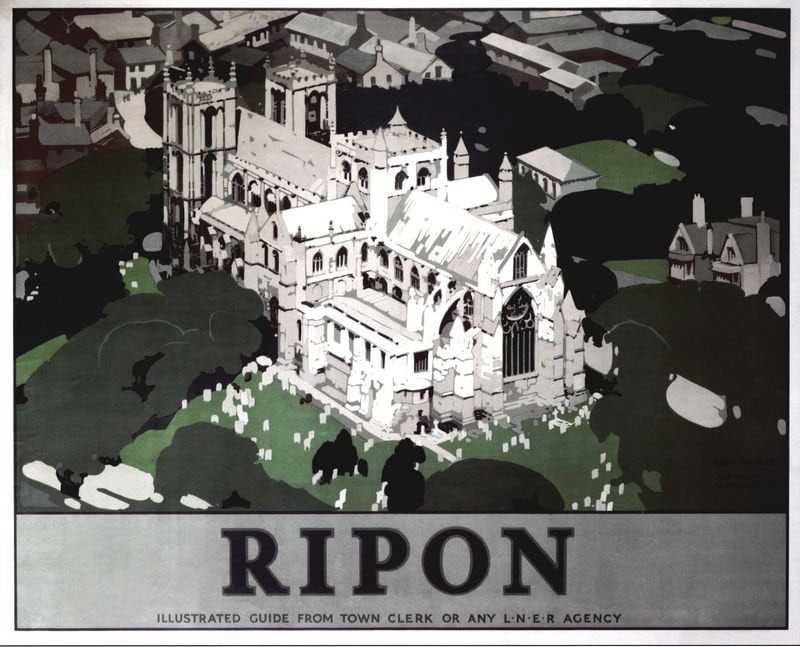 Vintage LNER Ripon Yorkshire Railway Poster Print A3/A4