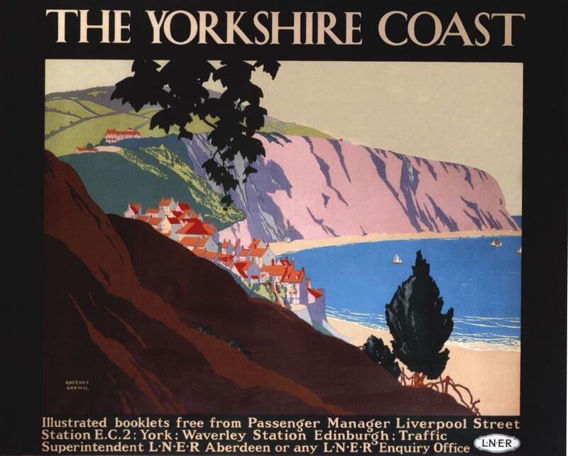 Vintage LNER Robin Hoods Bay Yorkshire Coast Railway Poster Print A3/A4