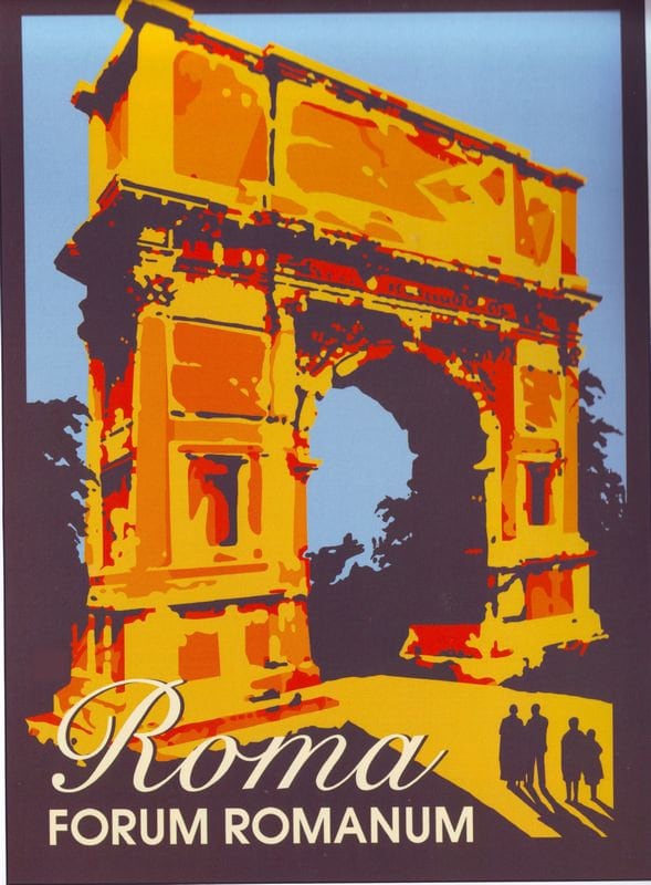 Vintage Rome Arch of Constantine Tourism Poster Print A3/A4