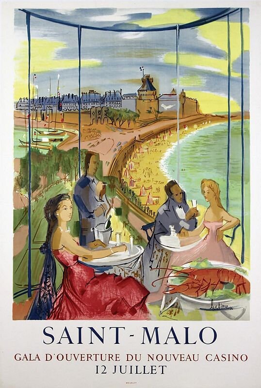 Vintage Saint Malo France Tourism Poster Print A3/A4