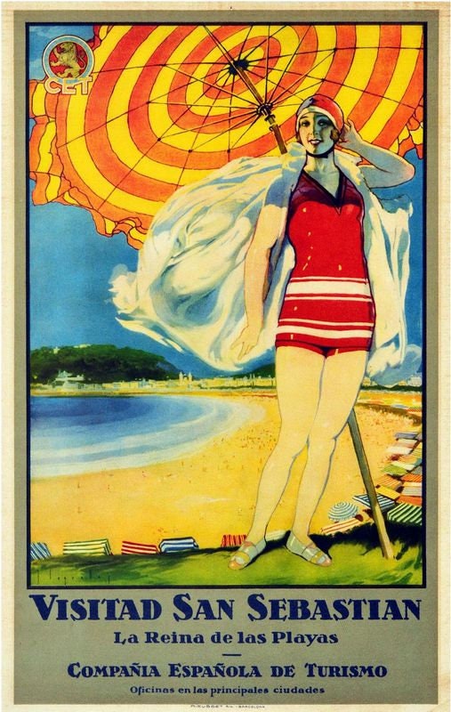 Vintage San Sebastian Spain Tourism Poster Print A3/A4