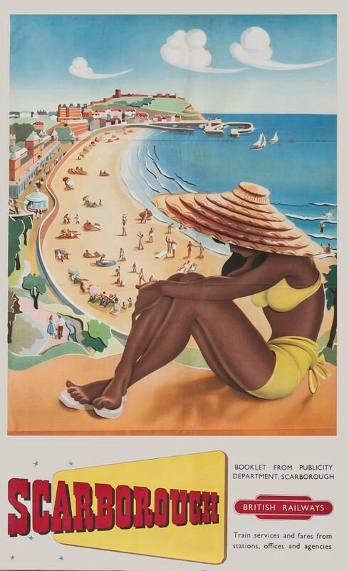 Vintage British Rail Scarborough Yorkshire Railway Poster Print A3/A4