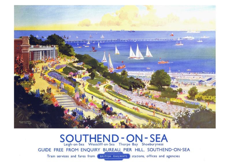Vintage British Railways Southend on Sea Railway Poster Print A3/A4