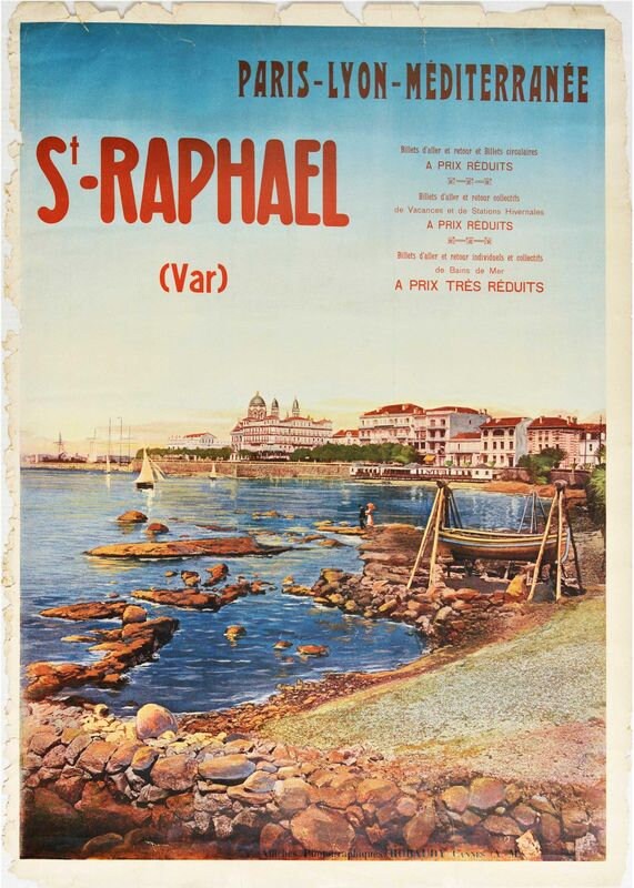 Vintage St Raphael France Tourism Poster Print A3/A4