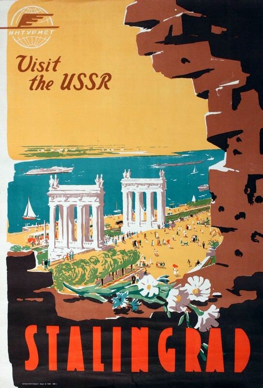 Vintage 1930's Stalingrad Soviet Union Tourism Poster Print A3/A4