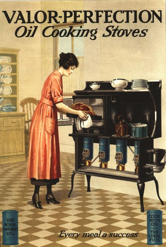 Vintage Edwardian Oil Cooking Stove Advertisement Poster Print A3/A4