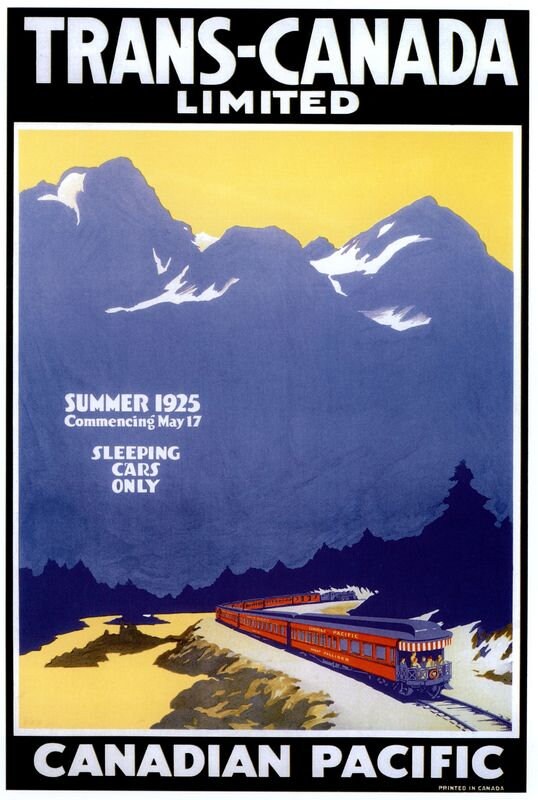 Vintage Trans Canadian Railroad Tourism Poster Print A3/A4