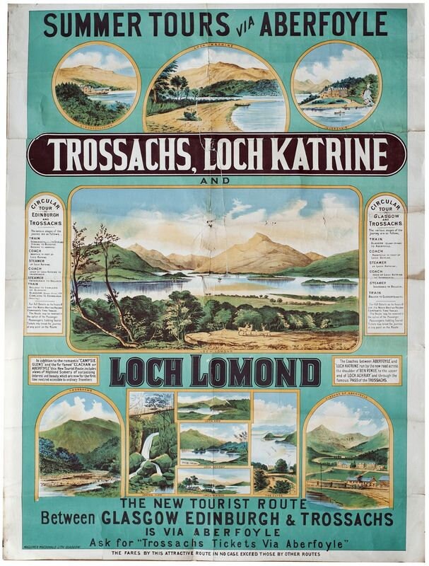 Vintage Loch Katrine Loch Lomond Scottish Tourism Poster Print A3/A4