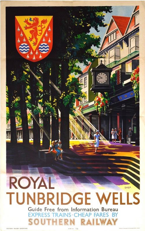 Vintage Southern Railway Royal Tunbridge Wells Kent Railway Poster Print A3/A4