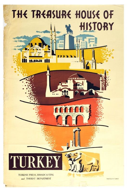 Vintage Historic Turkey Tourism Poster Print A3/A4