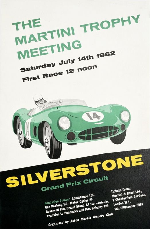 Vintage 1962 Silverstone Matini Trophy Motor Racing Poster Print A3/A4