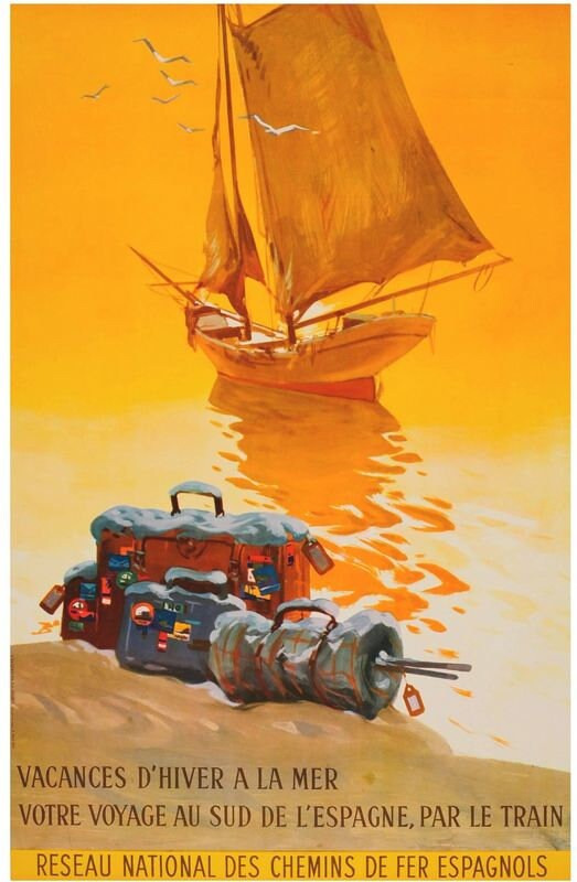 Vintage Spanish Railways Tourism Poster Print A3/A4