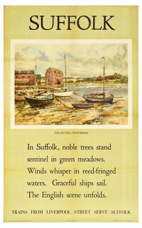 Vintage LNER Suffolk Railway Poster Print A3/A4