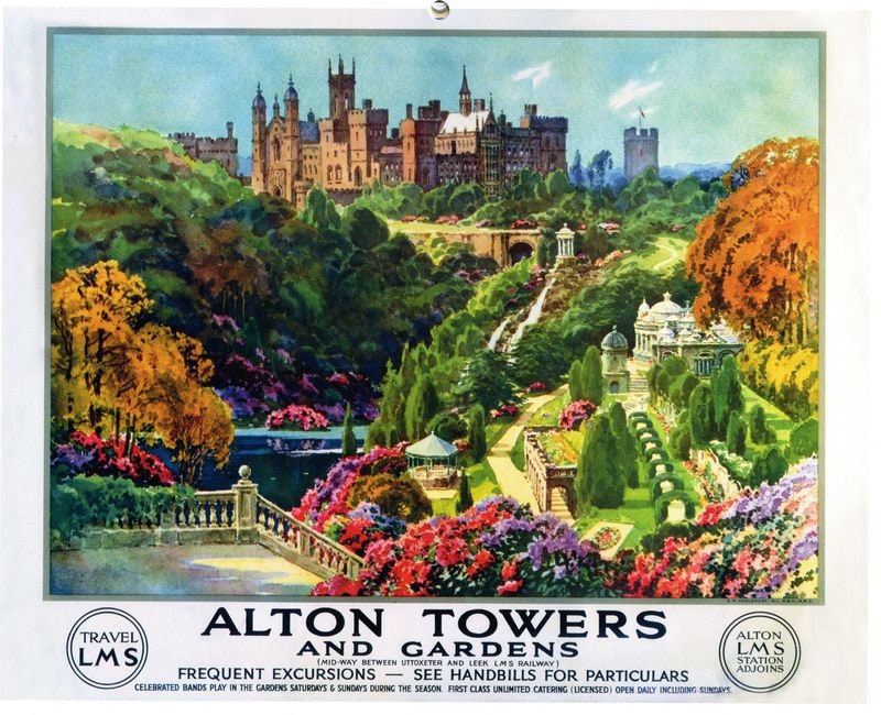 Vintage LMS Alton Towers Railway Poster A4/A3/A2/A1 Print