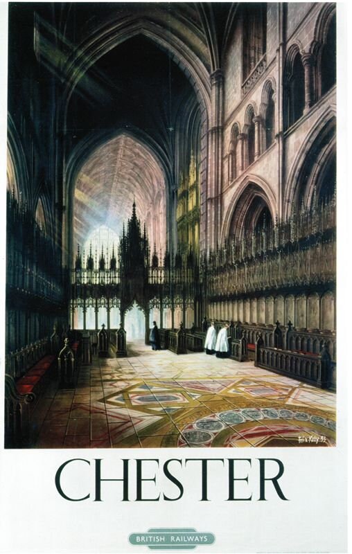 Vintage British Rail Chester Cathedral Railway Poster A4/A3/A2/A1 Print