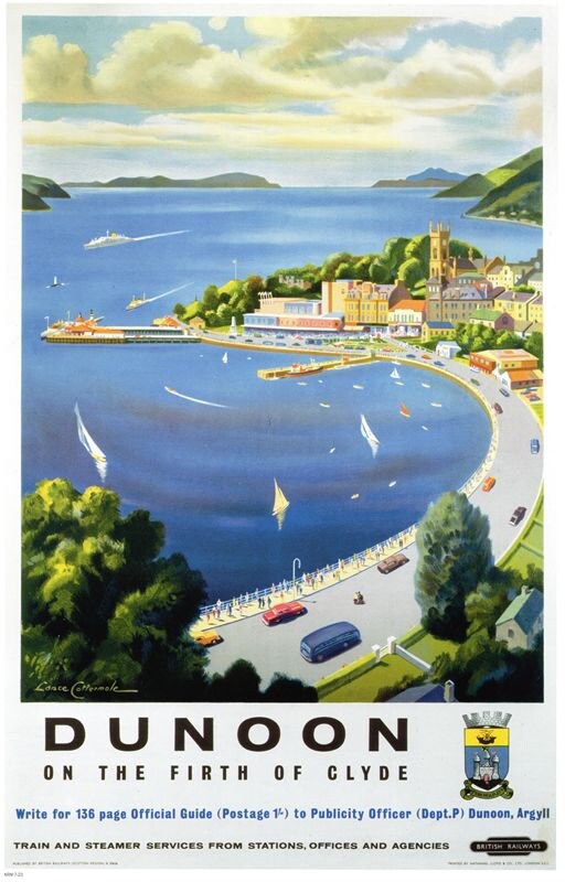 Vintage British Rail Dunoon Scotland Railway Poster A4/A3/A2/A1 Print