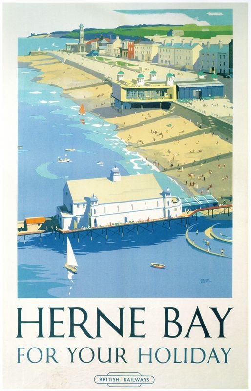 Vintage British Rail Herne Bay Pier Railway Poster A4/A3/A2/A1 Print