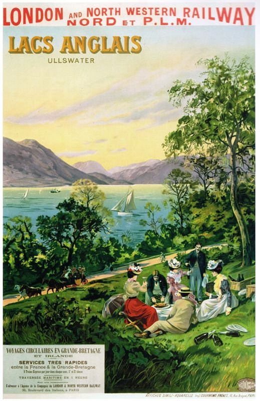 Vintage LNWR Ullswater English Lakes French Language Railway Poster A4/A3/A2/A1 Print