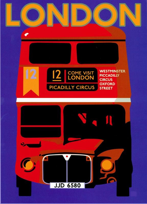 Vintage London Bus British Tourism Poster A4/A3/A2/A1 Print