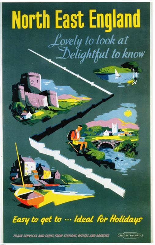 Vintage British Rail North East England Railway Poster A4/A3/A2/A1 Print