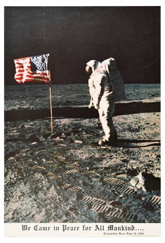 Vintage NASA Apollo 11 Moon Landing Commemorative Poster Print A3/A4