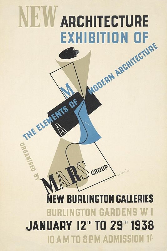 Vintage 1938 London Architecture Exhibition Poster Print A3/A4