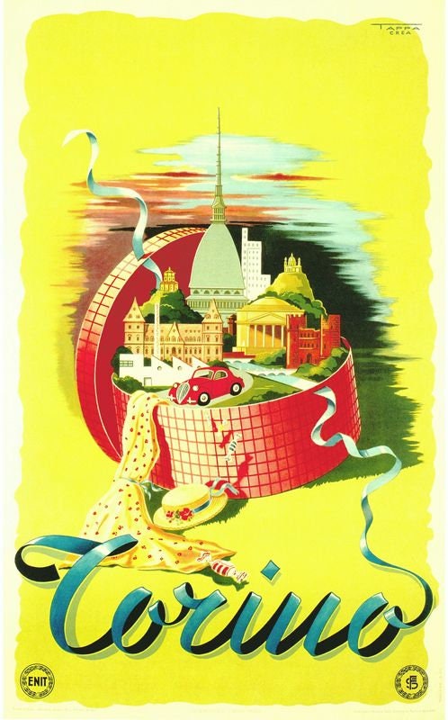 Vintage Torino Turin Italy Tourism Poster Print A3/A4