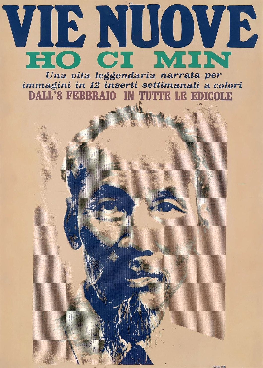 Vintage Italian Ho Ci Minh Vietnam Poster Print A3/A4