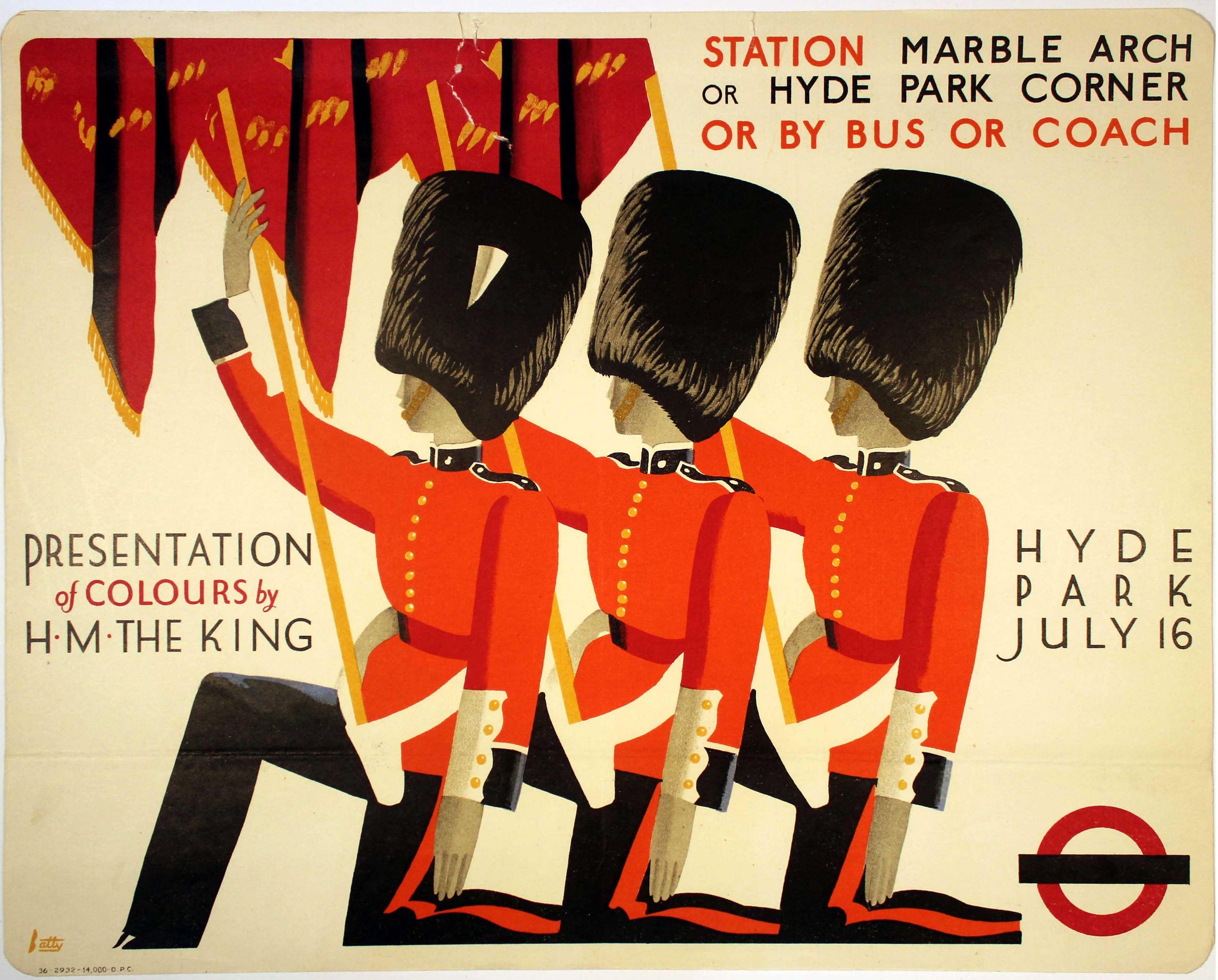 Vintage 1936 Presenting The King's Colours Ceremony Poster Print A3/A4 ...