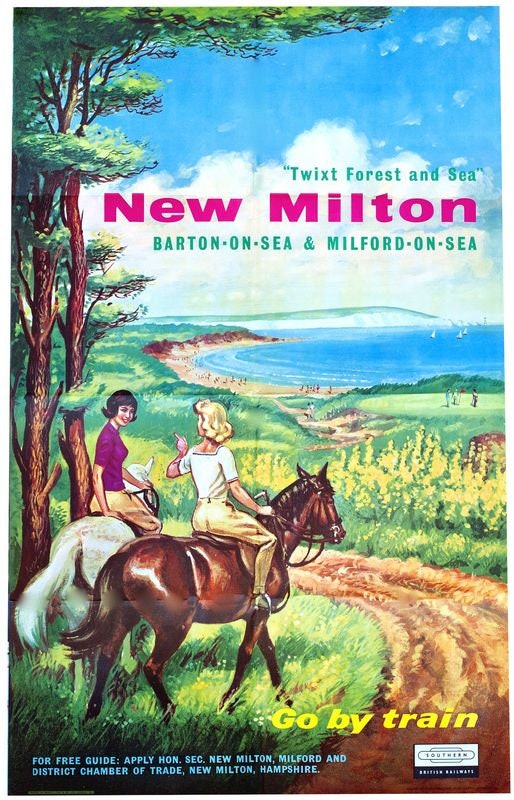 Vintage British Rail New Milton New Forest Railway Poster Print A3/A4