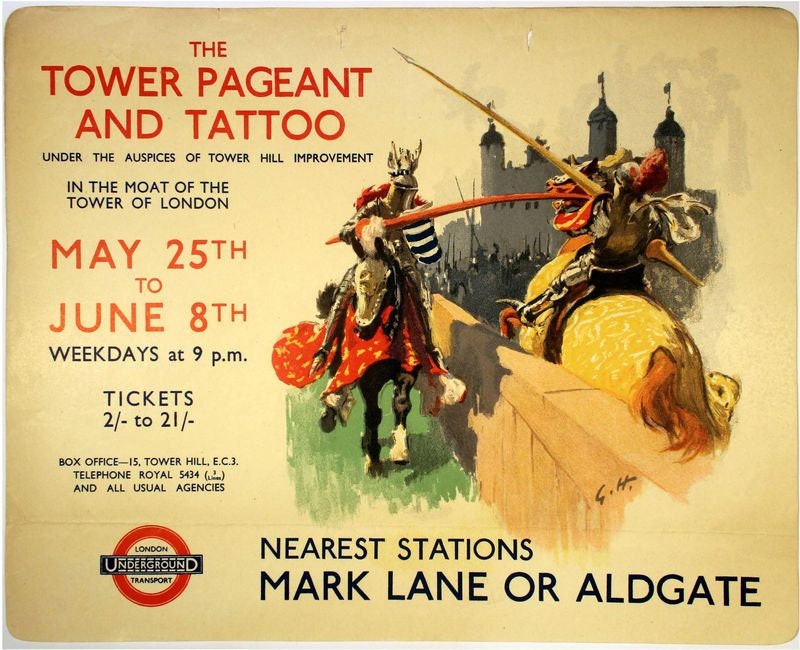 Vintage 1935 Tower of London Pageant Poster Print A3/A4