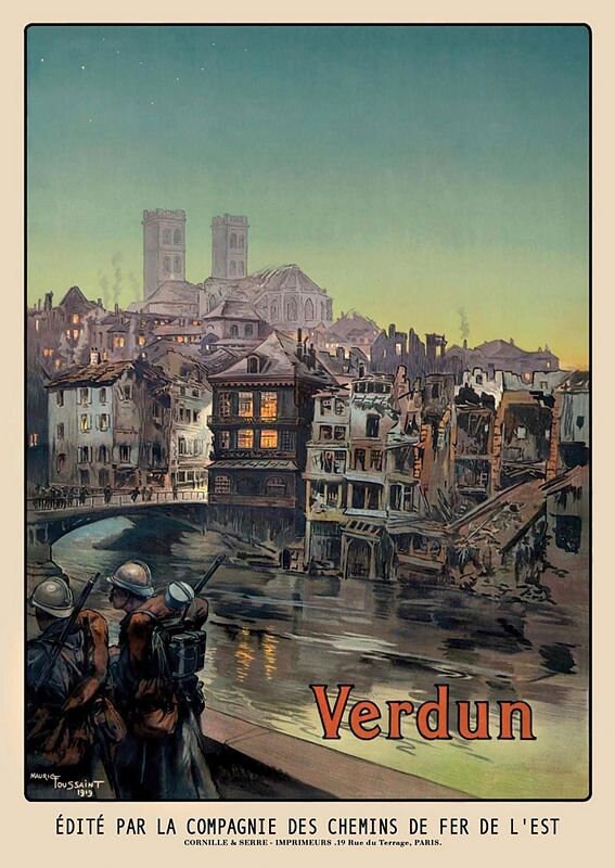 Vintage French Railways Verdun Tourism Poster Print A3/A4