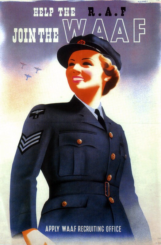 Vintage World War Two WAAF Recruitment Poster Print A3/A4