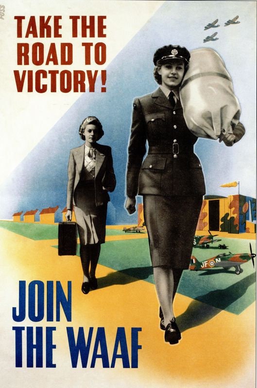 Vintage World War Two Womens Auxiliary Air Force Recruitment Poster Print A3/A4
