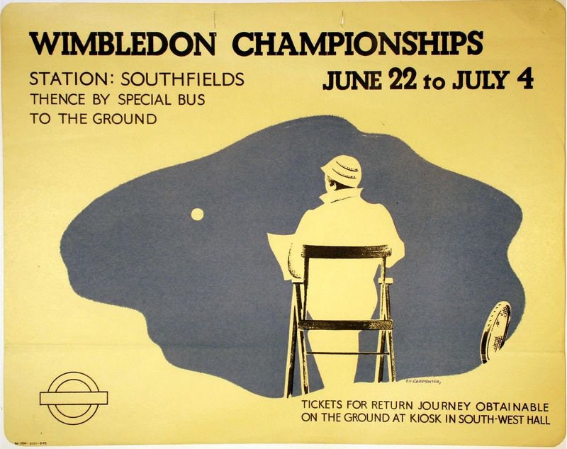 Vintage 1936 Wimbledon Tennis Championship Poster Print A3/A4