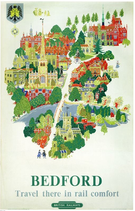 Vintage British Rail Bedford Railway Poster A4/A3/A2/A1 Print