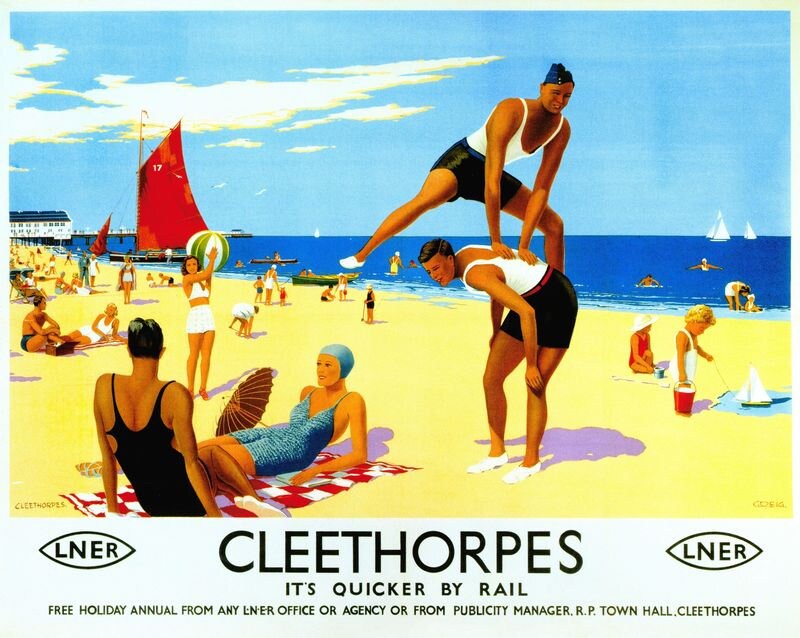 Vintage LNER Cleethorpes Beach Railway Poster A4/A3/A2/A1 Print