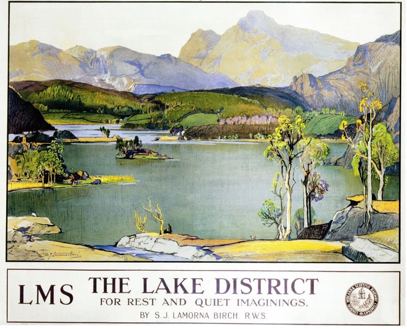 Vintage LMS Lake District For Rest Railway Poster A4/A3/A2/A1 Print