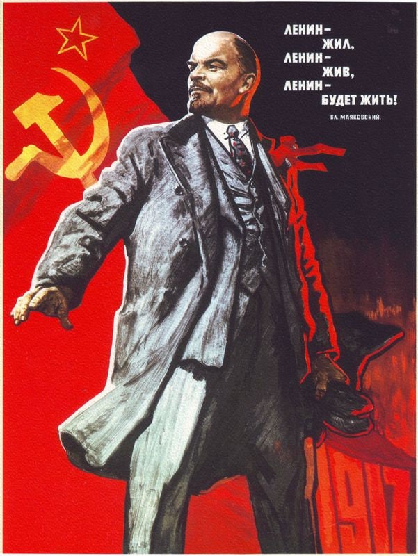 Vintage Soviet Union Lenin Communist Poster A4/A3/A2/A1 Print