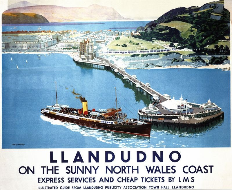 Vintage LMS Llandudno North Wales Railway Poster A4/A3/A2/A1 Print