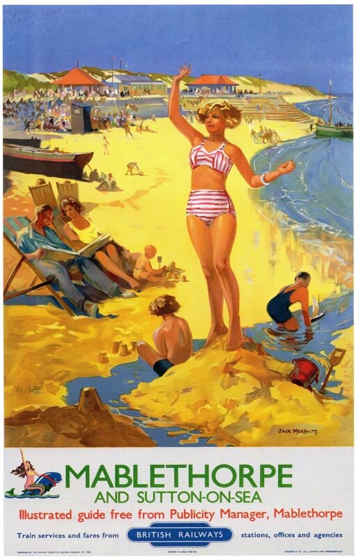 Vintage British Rail Mablethorpe Railway Poster A4/A3/A2/A1 Print