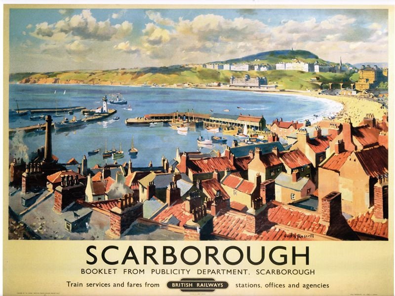 Vintage British Rail Scarborough Yorkshire Railway Poster A4/A3/A2/A1 Print