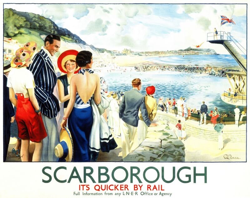 Vintage LNER Scarborough Promenade Railway Poster A4/A3/A2/A1 Print