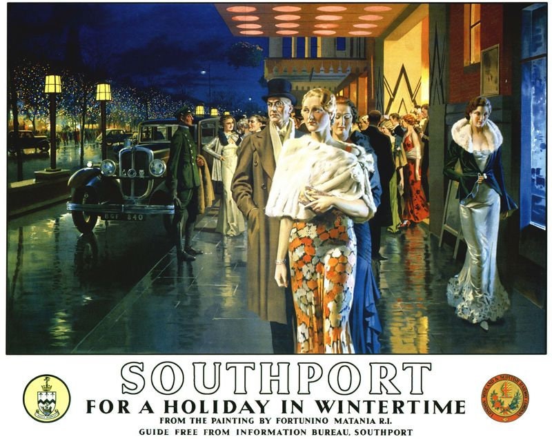 Vintage LNER Southport Wintertime Holidays Railway Poster A4/A3/A2/A1 Print