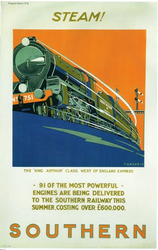 Vintage Southern Railway Steam Engines Railway Poster A4/A3/A2/A1 Print